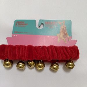 4/$20 S M small medium Merry Makings Petco Dog Pet Necktie Tie red bells